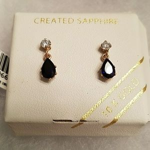 10 K Gold sapphire earrings for girls